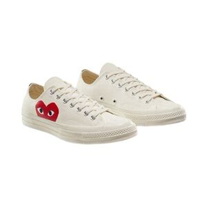 Comme de Garçons Play White Converse All Stars Size 7